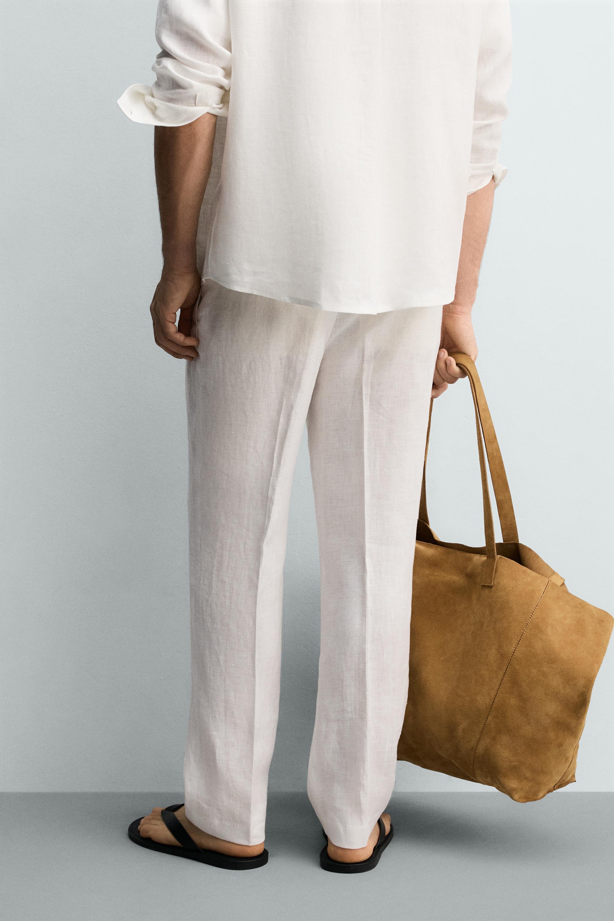 PANTALON REGULAR FIT 100 % LIN